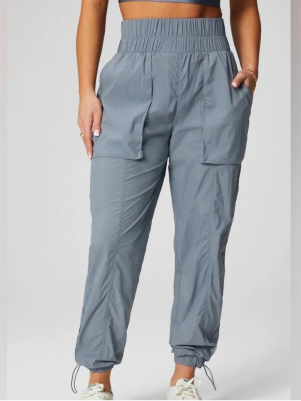Fabletics Ultra High-Waisted Nylon Pants • Reflective Silver • Size XL • NWT